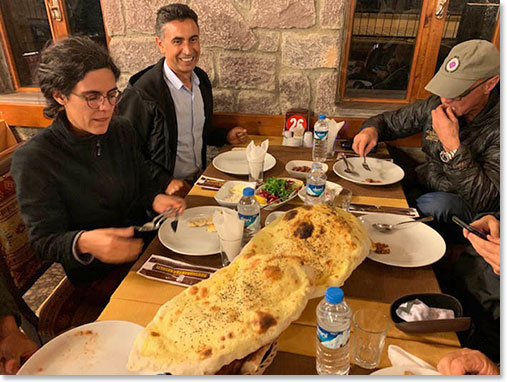 Traditional Turkish dishes are always served with delicious hot bread