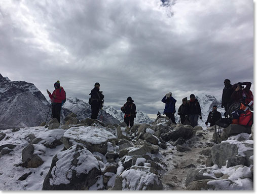 Chortens are built using rocks and prayer flags to honor climbers and ask for blessing.