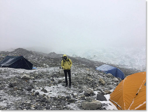 The scene around Everest Base Camp
