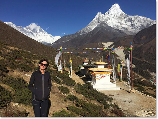 Next goal:  Ama Dablam Base Camp is just below the mountain face on the right.  It is truly one of the most beautiful mountains in the world.  We plan to go there on Monday morning! 