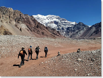 On the trail on Aconcagua
