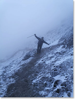 It was not very windy on our summit day, but there is always some wind on Aconcagua.