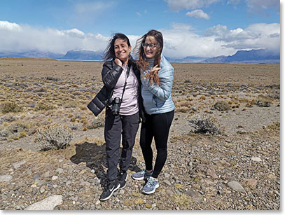 Jody and Rachel on the way to El Chalten