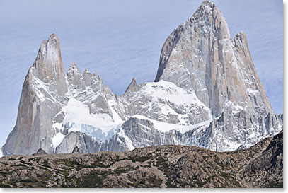 Our lunch break was on top of the ridge; with the South Face of Fitz Roy on the right